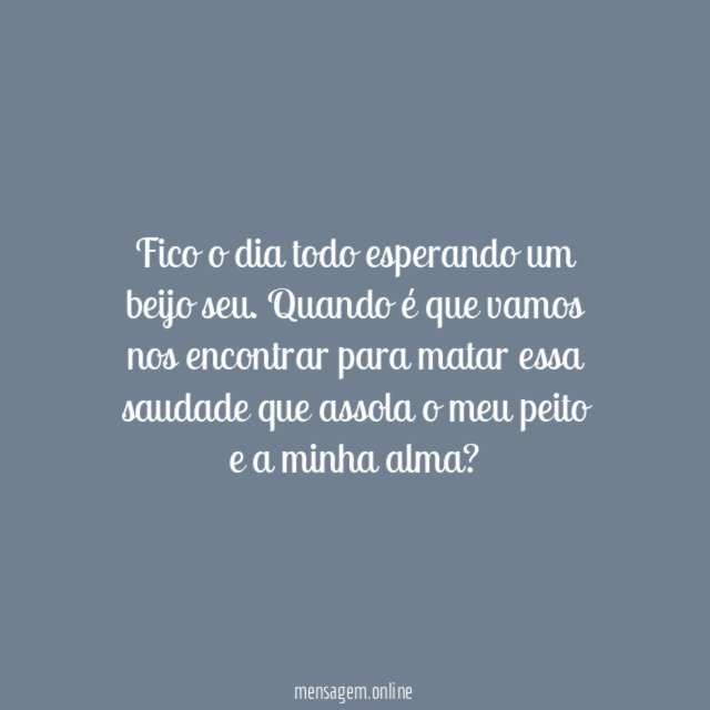 Contando as horas por um beijo seu