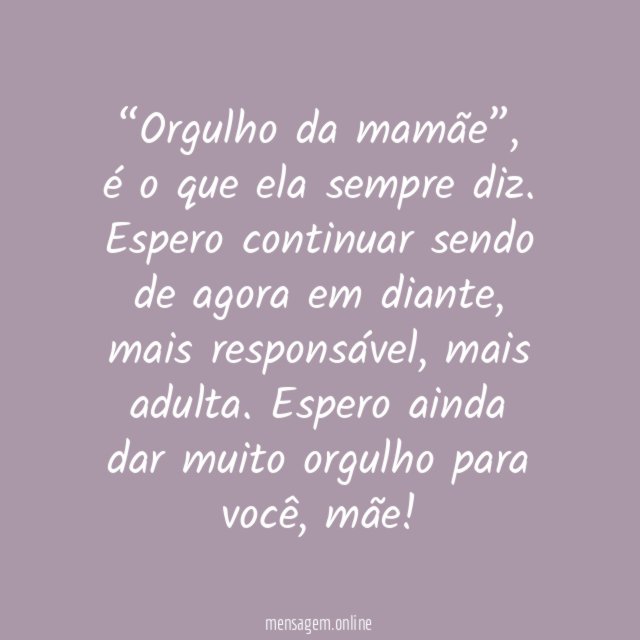Orgulho da mamãe