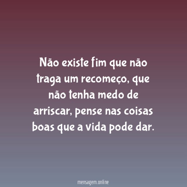 O fim é um começo