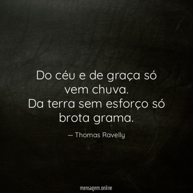 Do céu e de graça só vem chuva