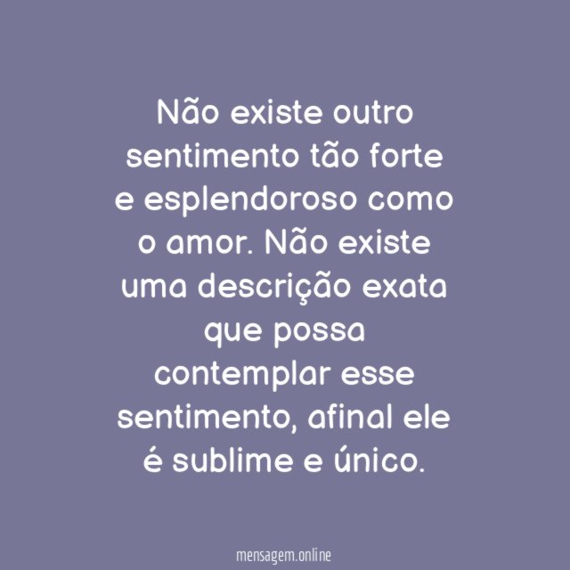 O amor é único