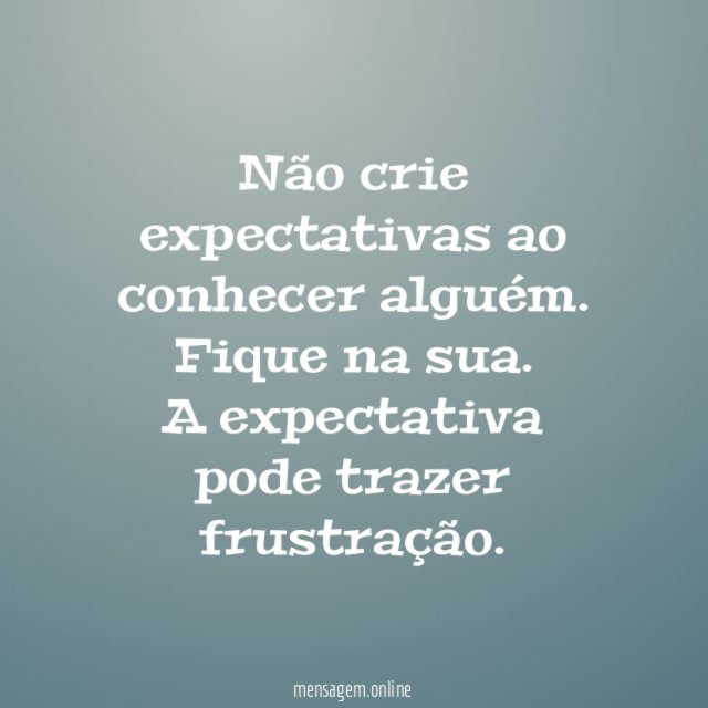 Nada de expectativas