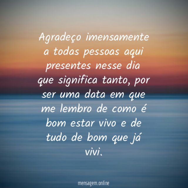 Agradeço a todos