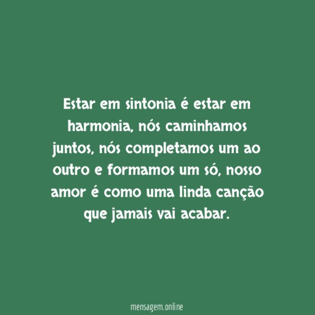 Estamos em sintonia