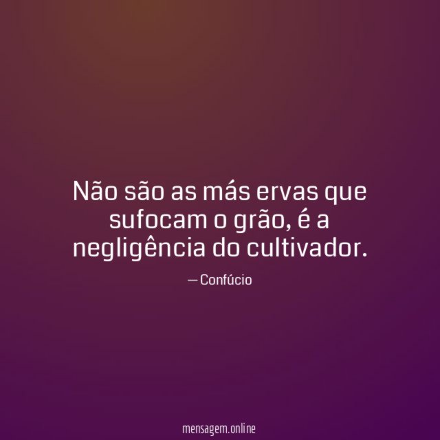 Não são as más ervas que sufocam