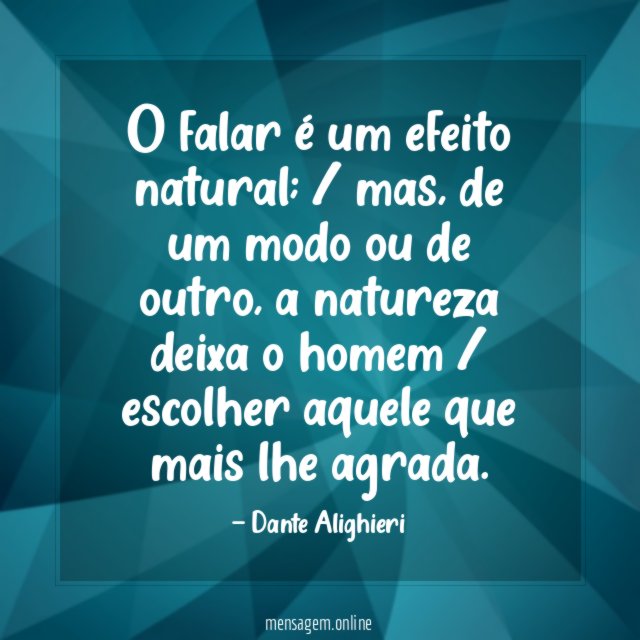 O falar é um efeito natural