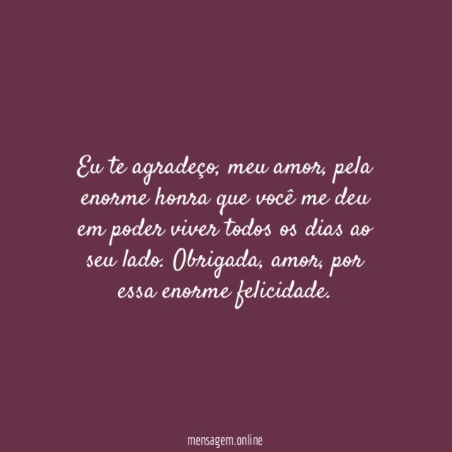 Obrigada, amor
