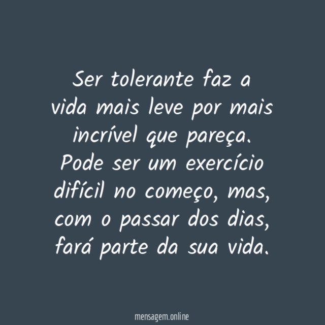 Exercite sua tolerância