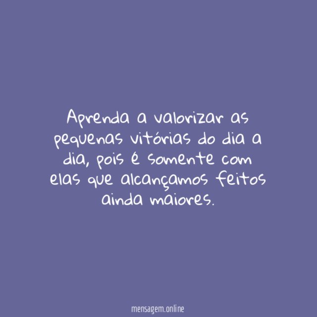 Pequenas vitórias