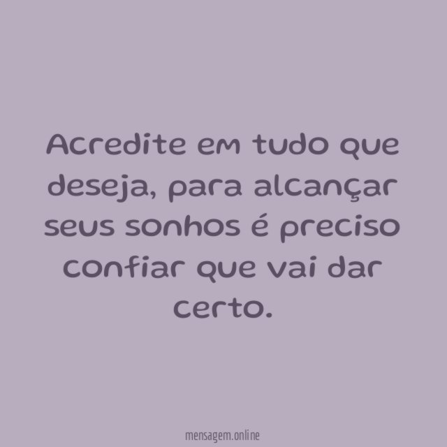 Acredite para alcançar