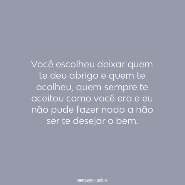 Deixou a morada