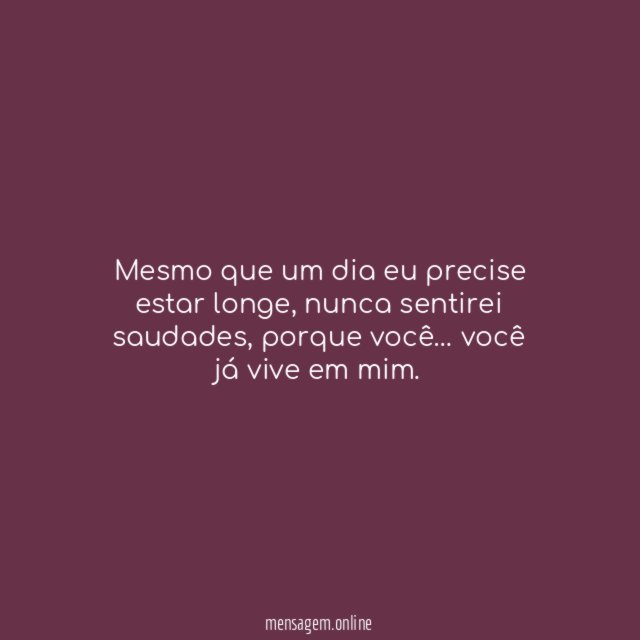 Nunca sentirei saudades