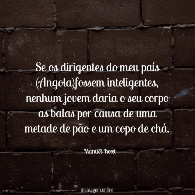 Se os dirigentes do meu país (Angola)fossem inteligentes
