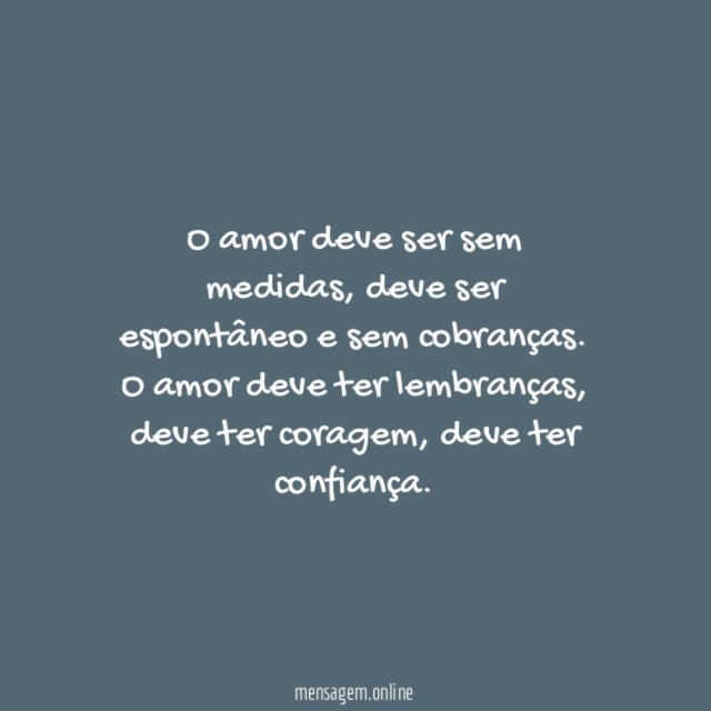Amor sem medidas!