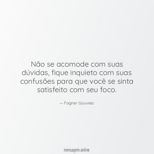 Sem comodismo