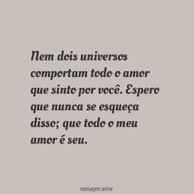 Meu amor por você é infinito
