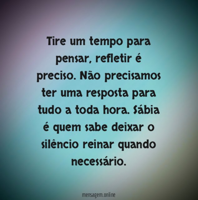 É necessário refletir