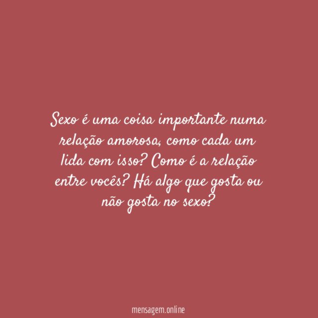 O quão importante é o sexo para cada um?