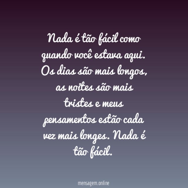 Não é fácil