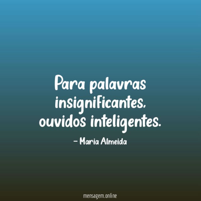 Para palavras insignificantes