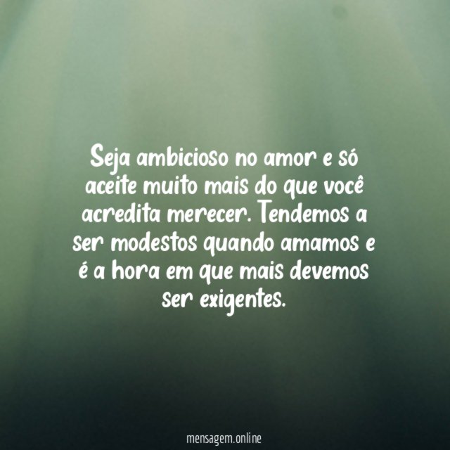 Ambição no amor
