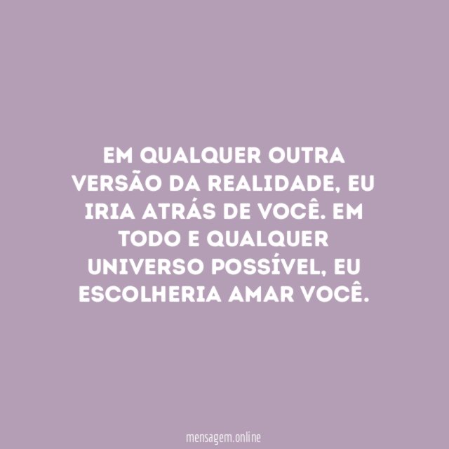 Eu te escolheria