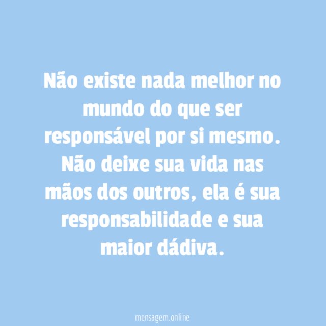 Não dependa de ninguém