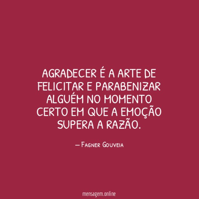 Agradeça sempre!