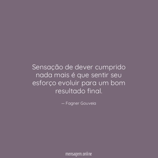 Dever cumprido