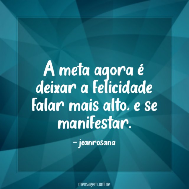 A meta agora é deixar a felicidade falar mais alto