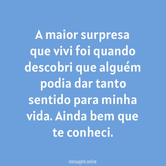 A maior surpresa