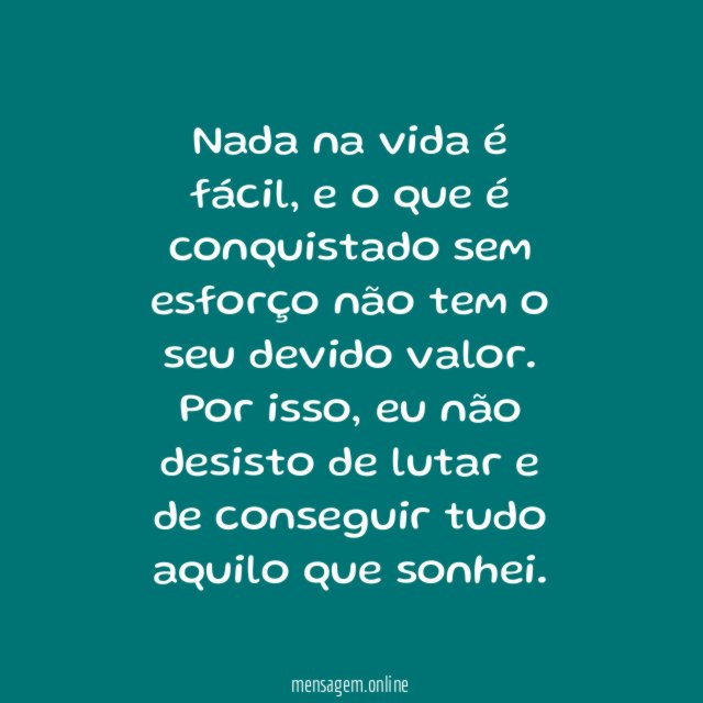 Nada é fácil