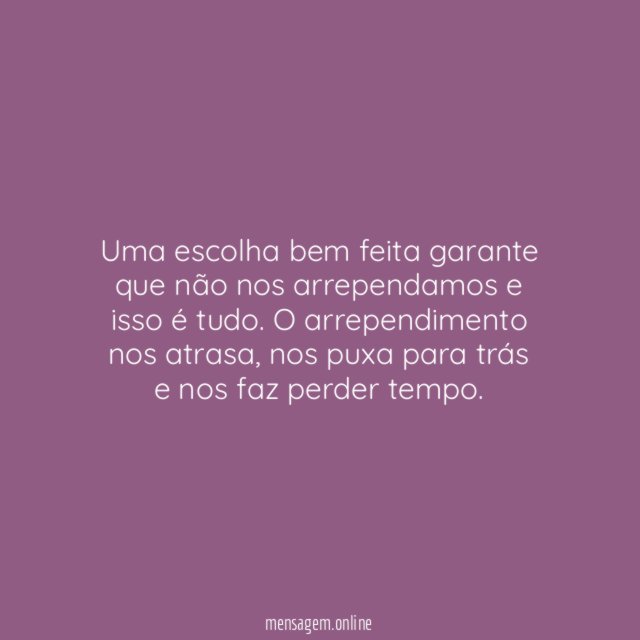 A importância de saber escolher