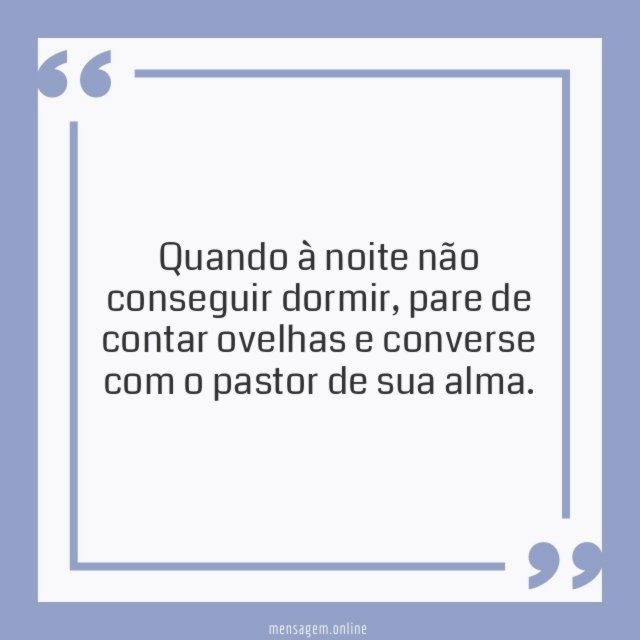Quando à noite não conseguir dormir