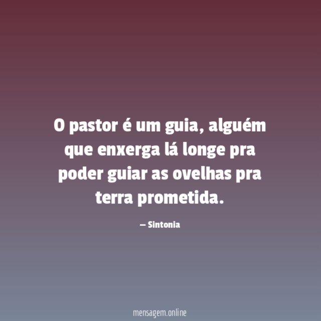 O pastor é um guia