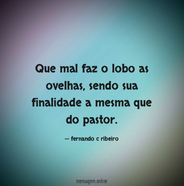 Que mal faz o lobo as ovelhas