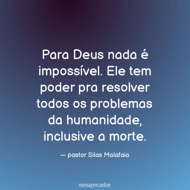 Para Deus nada é impossível