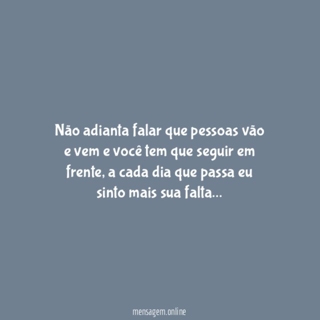 Sentindo sua falta