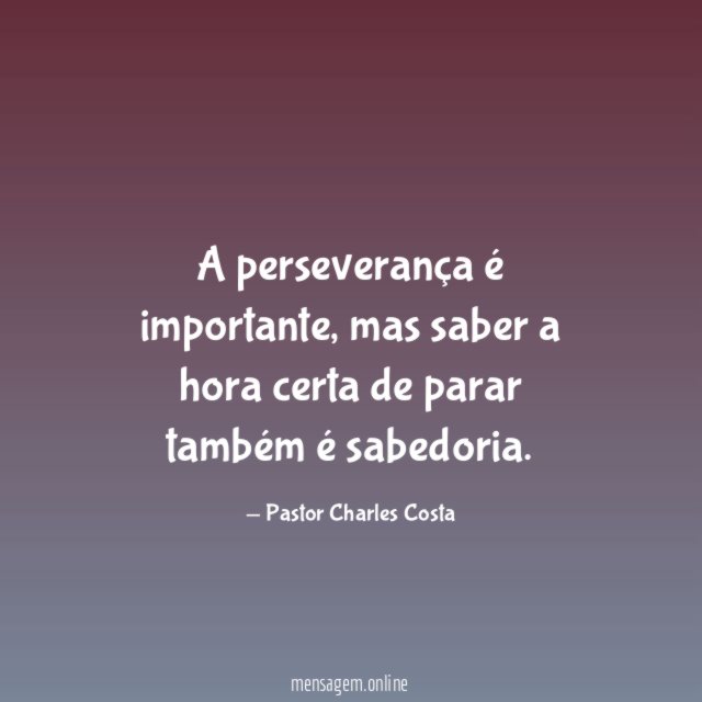 A perseverança é importante