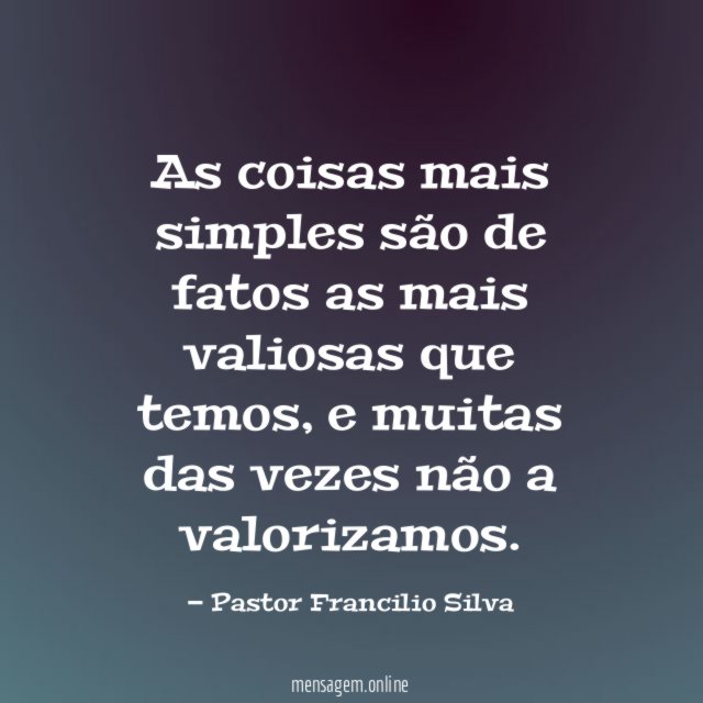As coisas mais simples são de fatos as