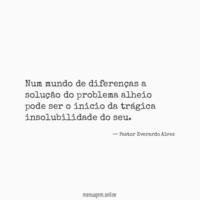 Num mundo de diferenças a solução do problema