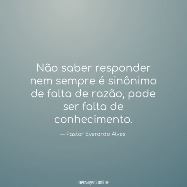 Não saber responder nem sempre é sinônimo de