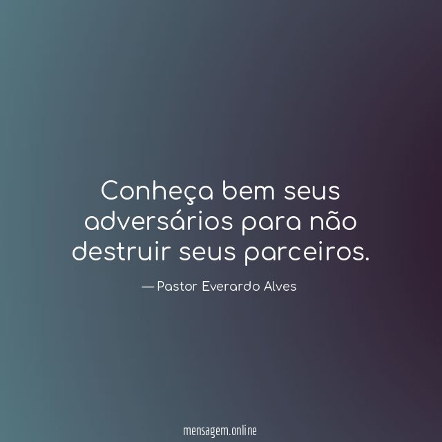 Conheça bem seus adversários para não destruir seus parceiros