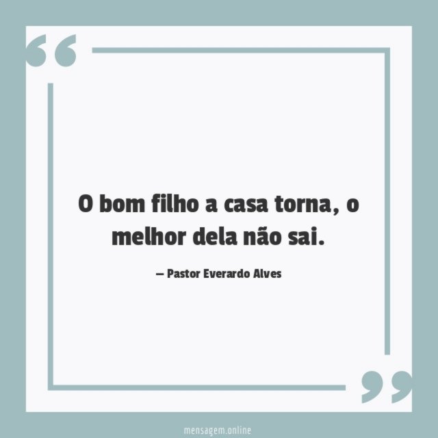 O bom filho a casa torna