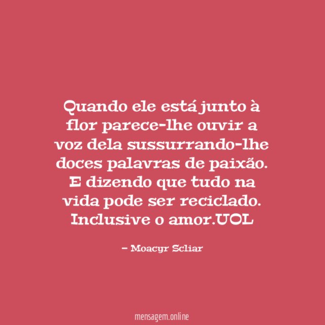 O amor reciclado