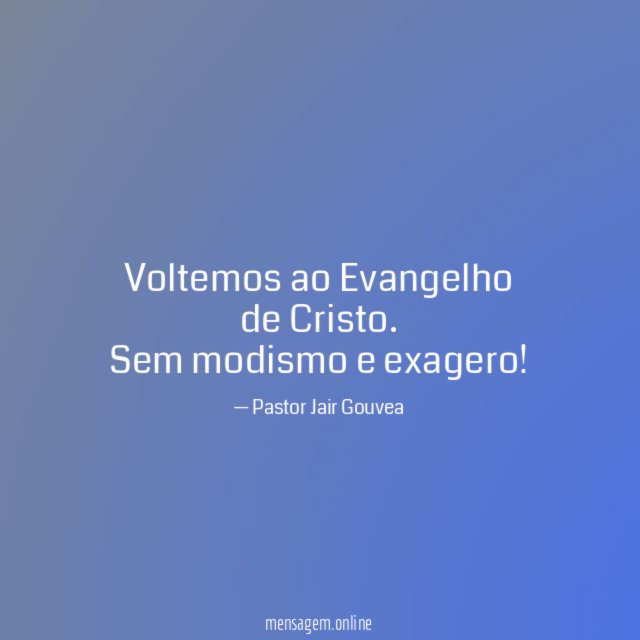 Voltemos ao Evangelho de Cristo