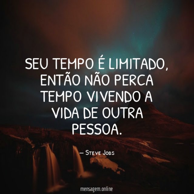 Seu tempo é…