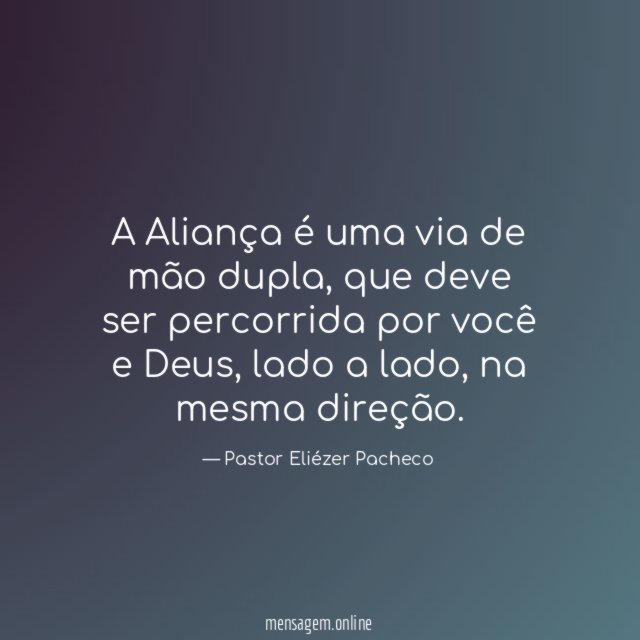 A Aliança é uma via de mão dupla