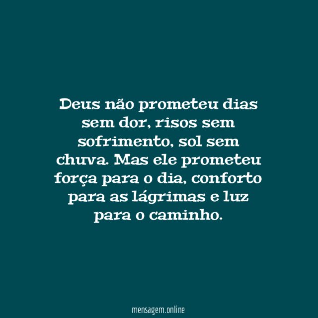 Deus não prometeu