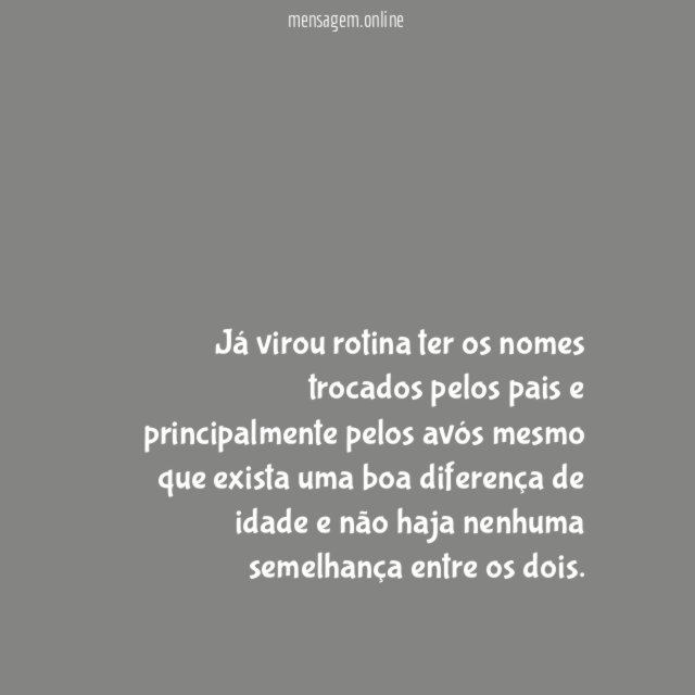 Nomes trocados